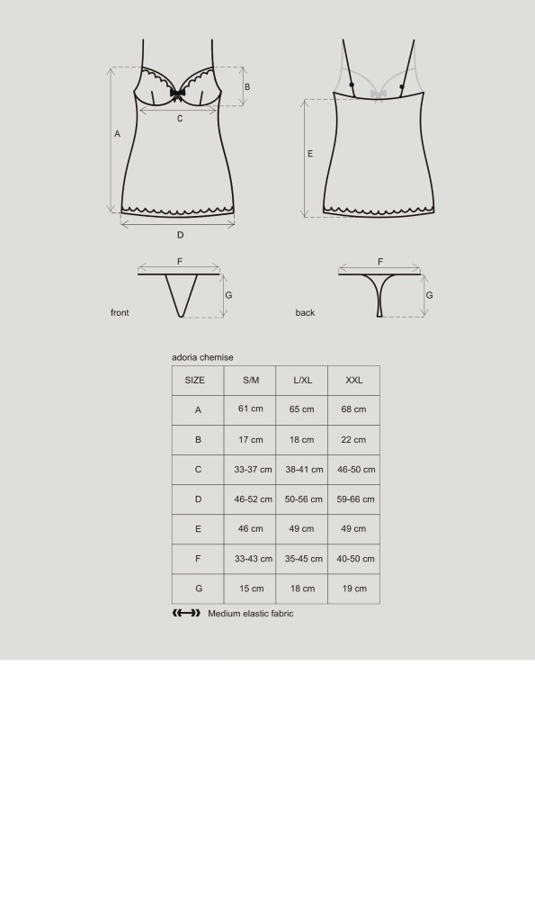 Košilka model 18027599 chemise - Obsessive Velikost: L/XL, Barvy: černá