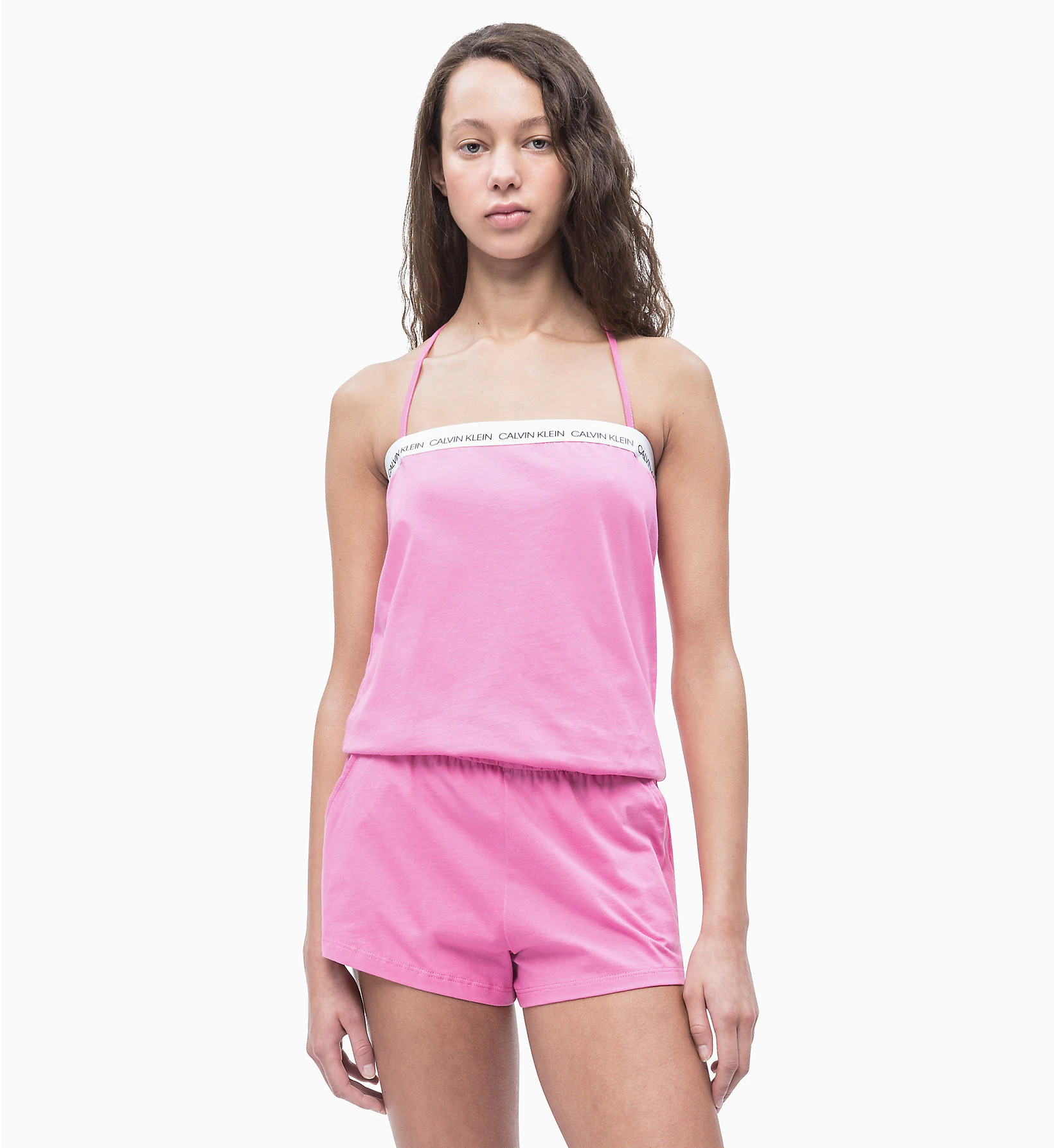 Obrázok Calvin Klein ružové overal Bandeau Romper Phlox Pink