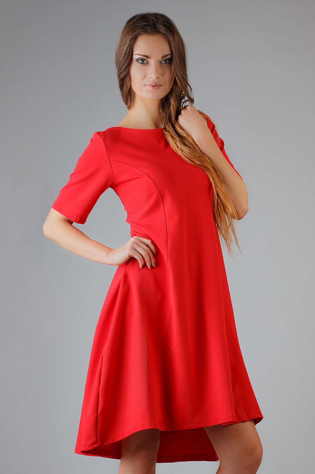 Dámské šaty model 7837960 červená 44/2XL - Tessita