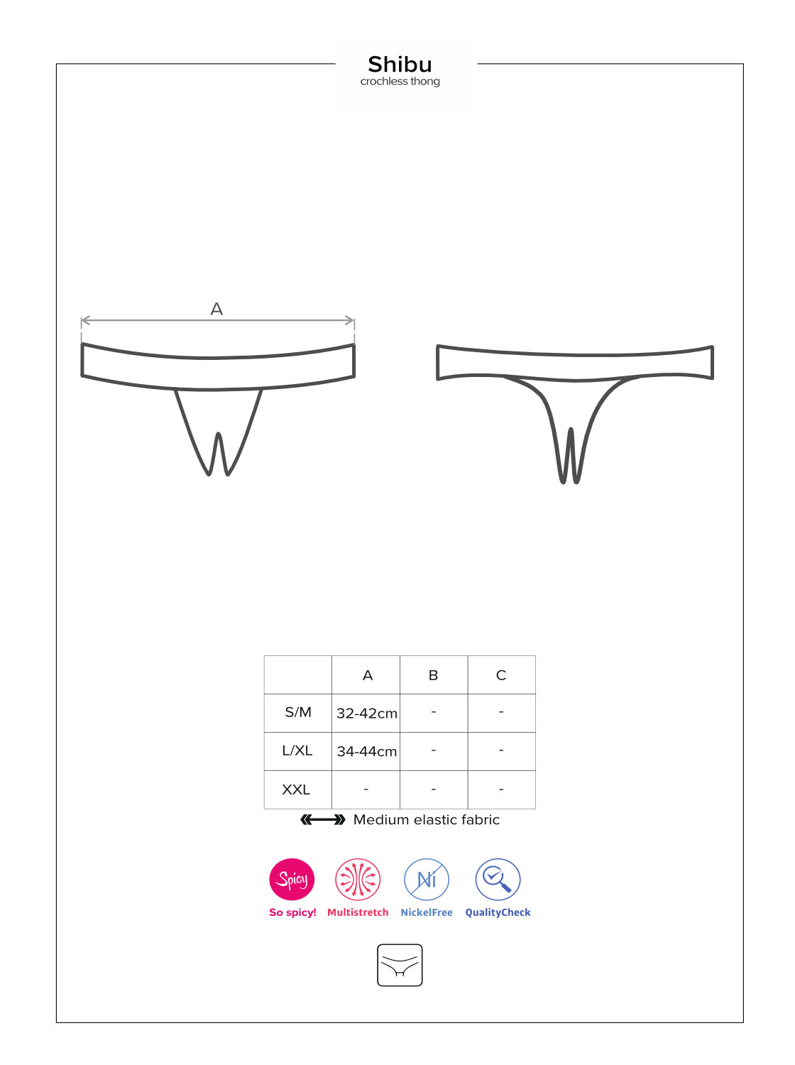 Obrázok Horúca tangá Shibu crotchless thong - Obsessive čierna L / XL