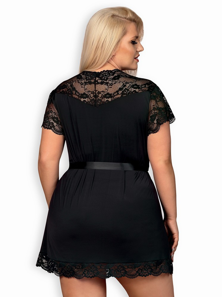 Obrázok Elegantný župan 810 - PEI black XXL - Obsessive čierna XXL