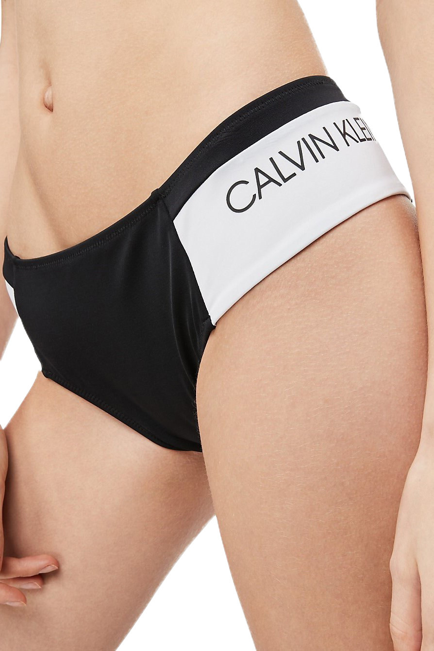 Obrázok Calvin Klein čierno-biely spodný diel plaviek Cheeky Hipster