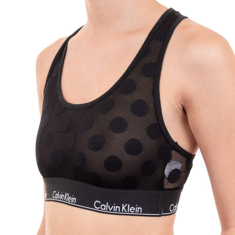 Obrázok Calvin Klein čierna bodkovaná podprsenka Unlined Bralette