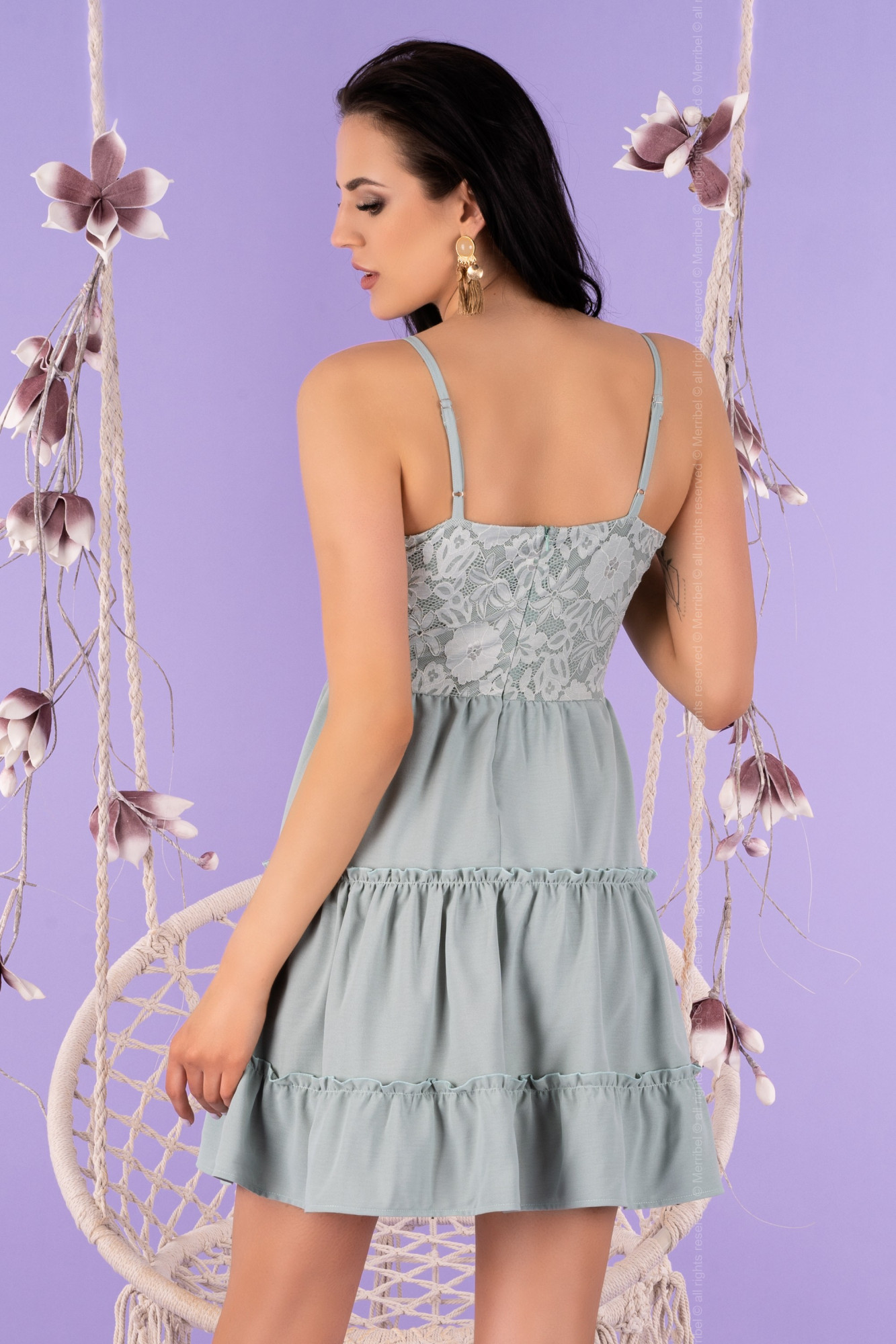 Dámské šaty model 9021656 mint L - Merribel