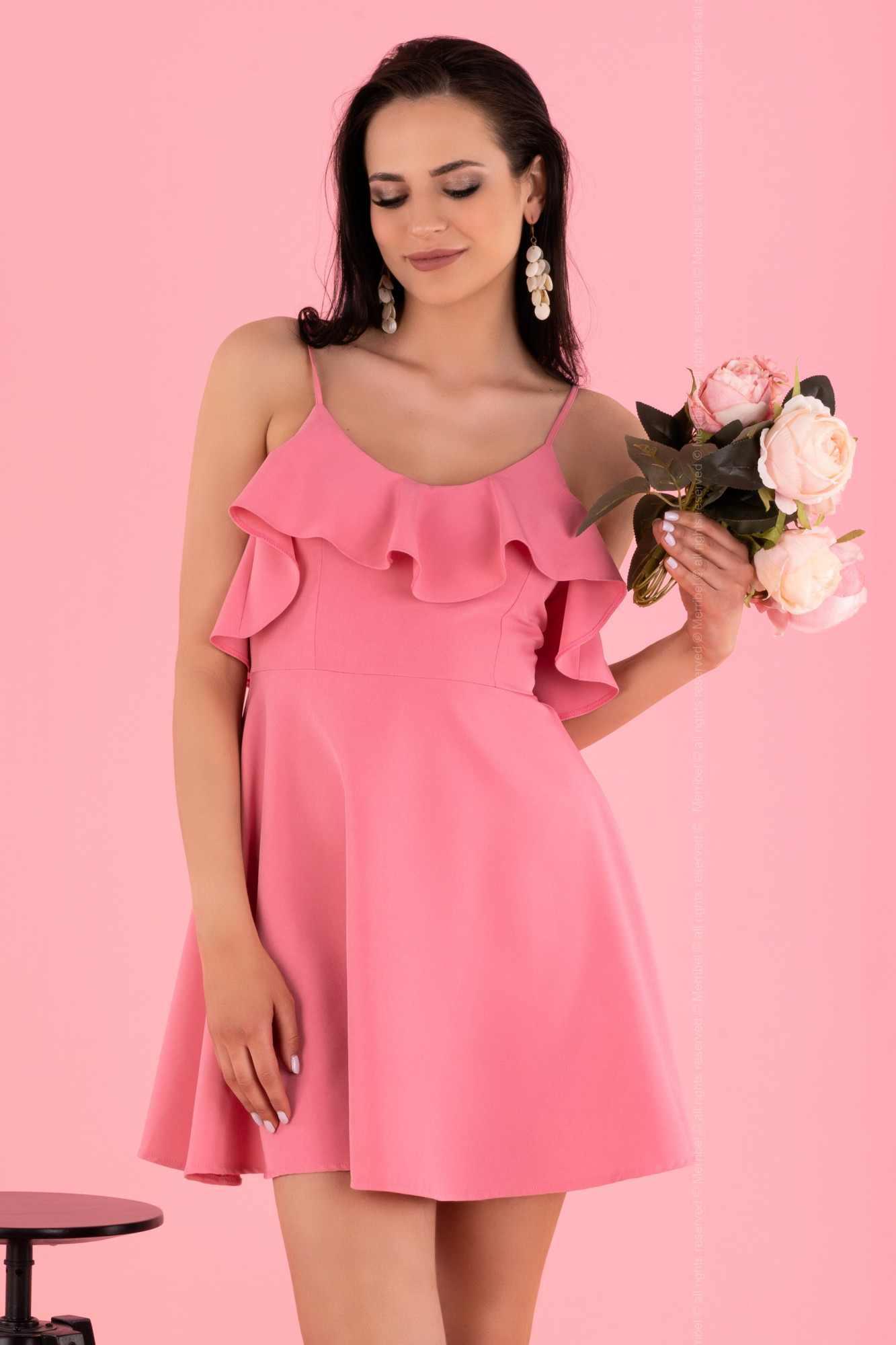 Dámské šaty model 9028019 růžova S - Merribel