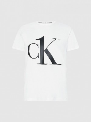 Obrázok Calvin Klein biele tričko S/S Crew Neck s logom