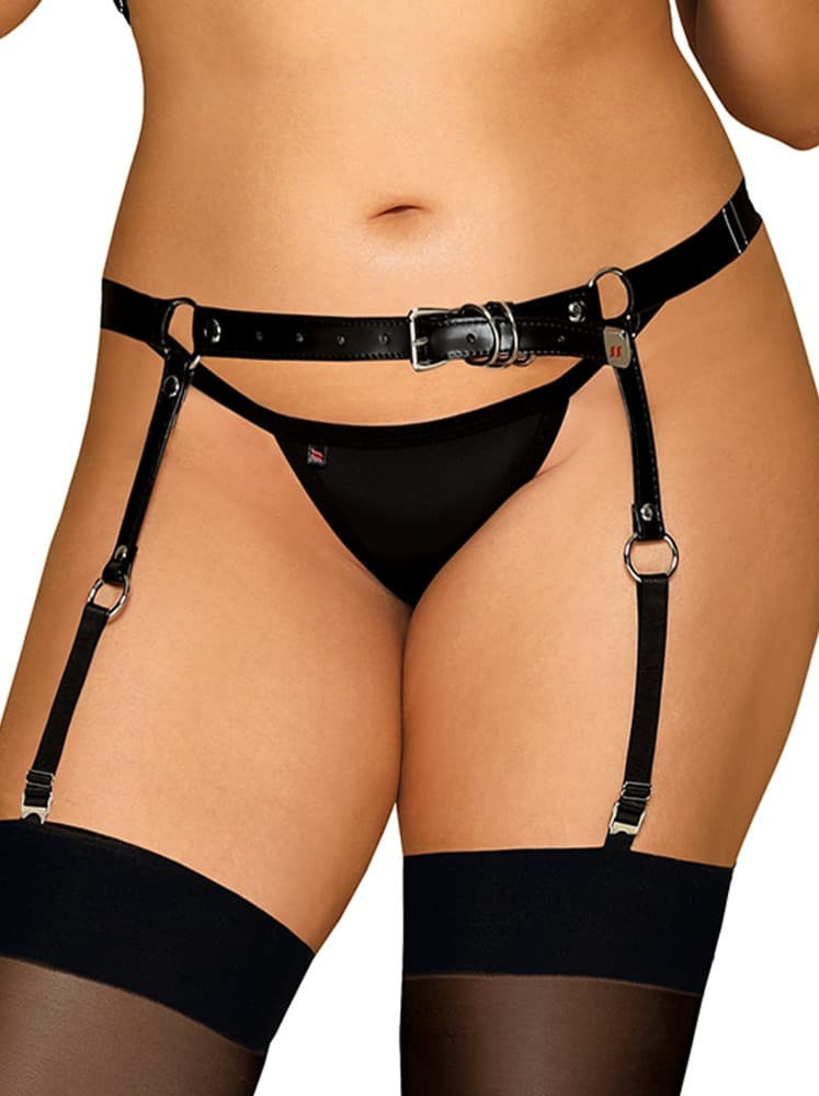 Obrázok Zvodný podväzkový pás A756 Garter Belt - Obsessive čierna XL / XXL