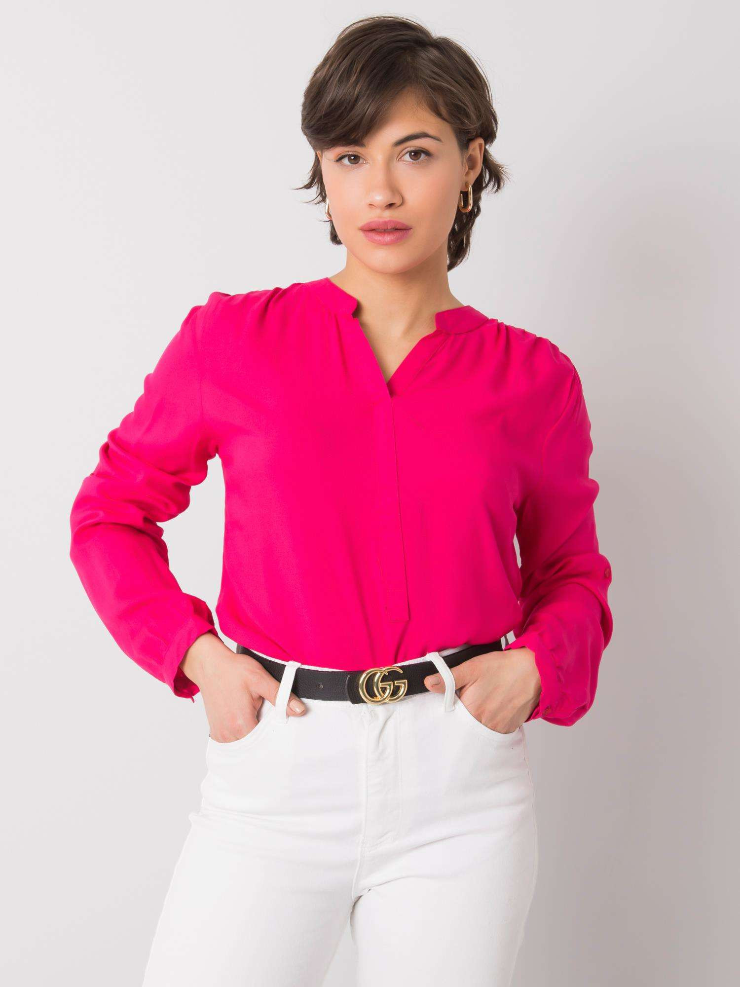 Dámská košile KS tmavě růžová RUE PARIS model 18480635 - FPrice Velikost: M-38, Barvy: tmavě růžová