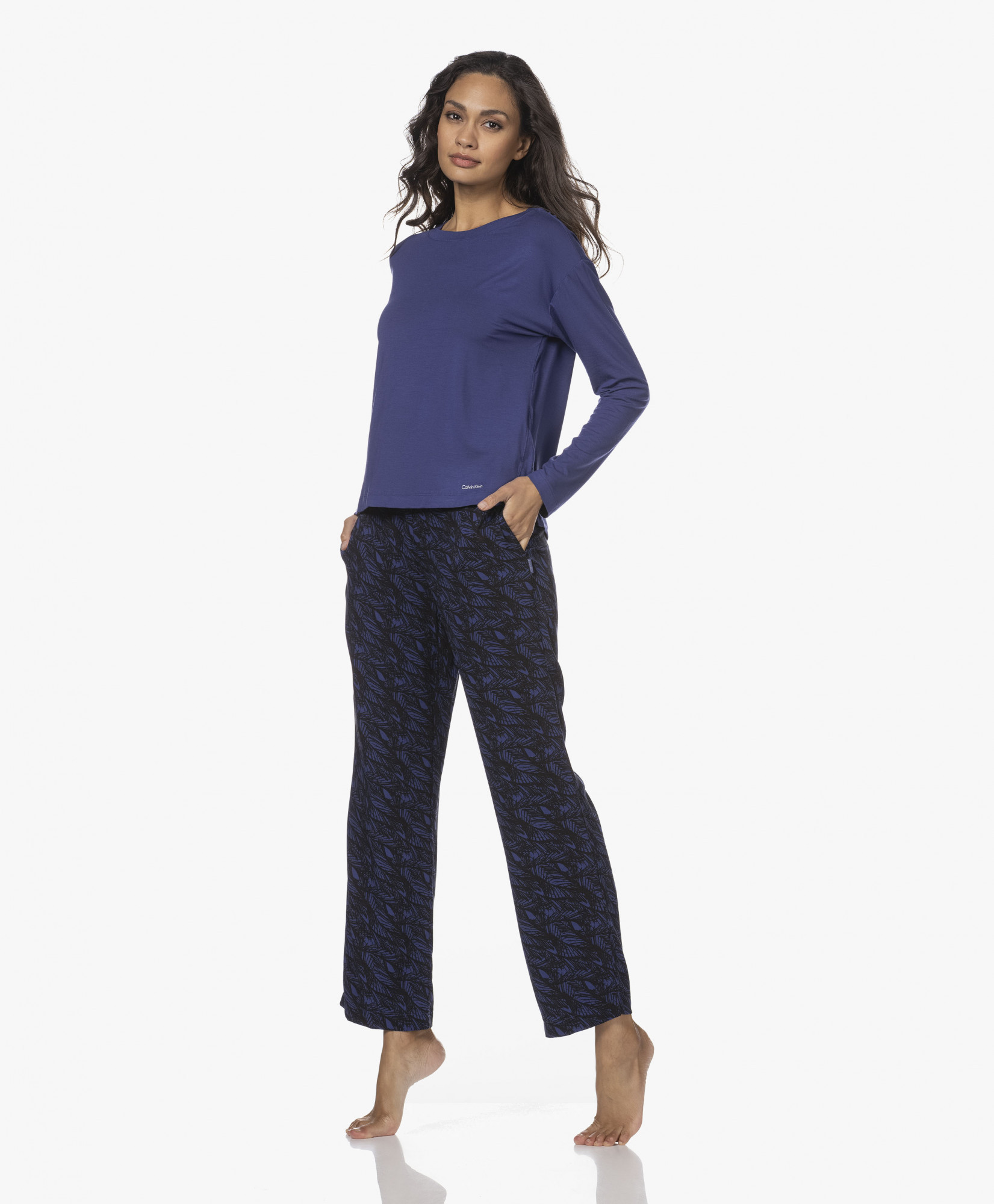 Dámské pyžamové kalhoty model 17069616 - Calvin Klein Velikost: S, Barvy: modro - černá