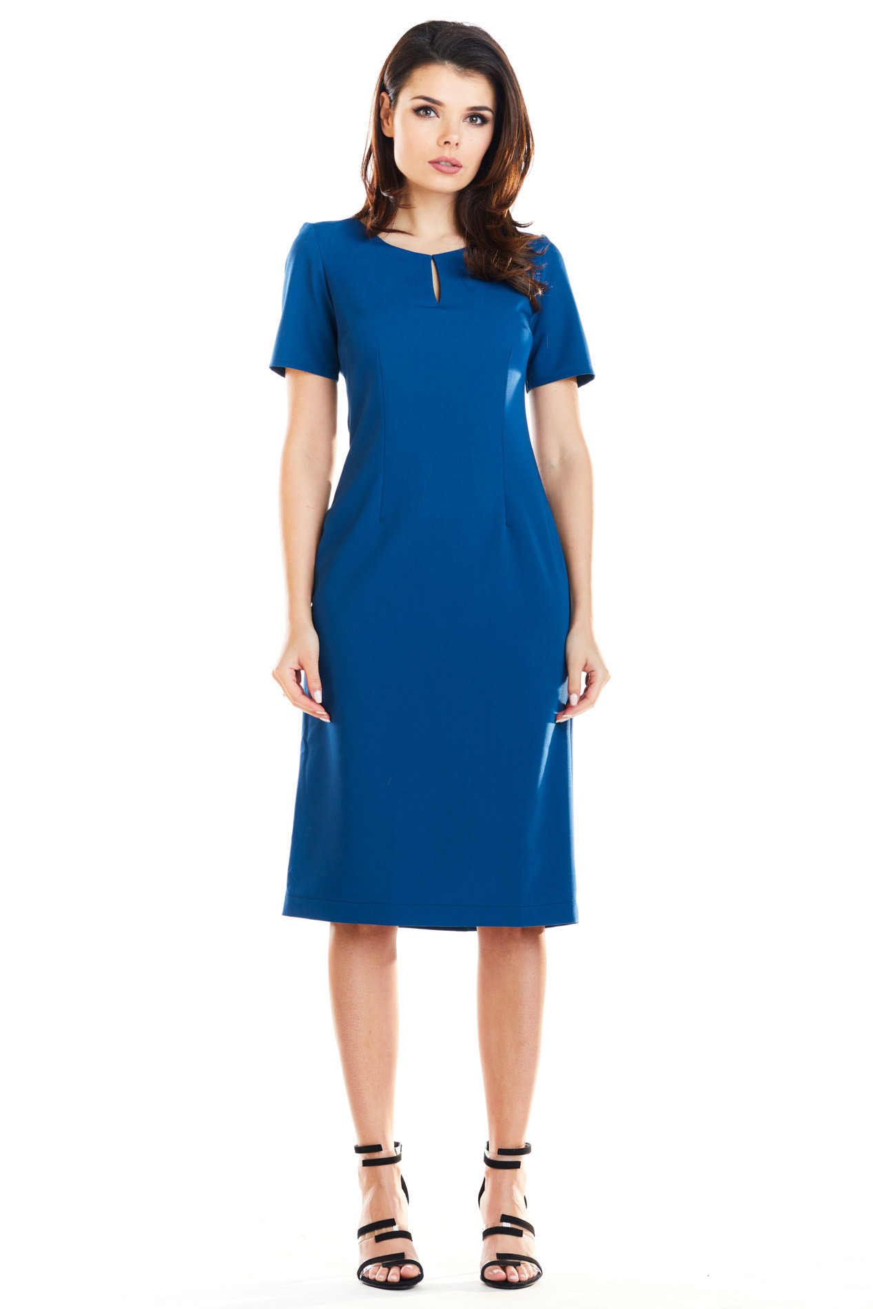 Dámské šaty model 17166407 - awama Velikost: M, Barvy: tm.Modrá
