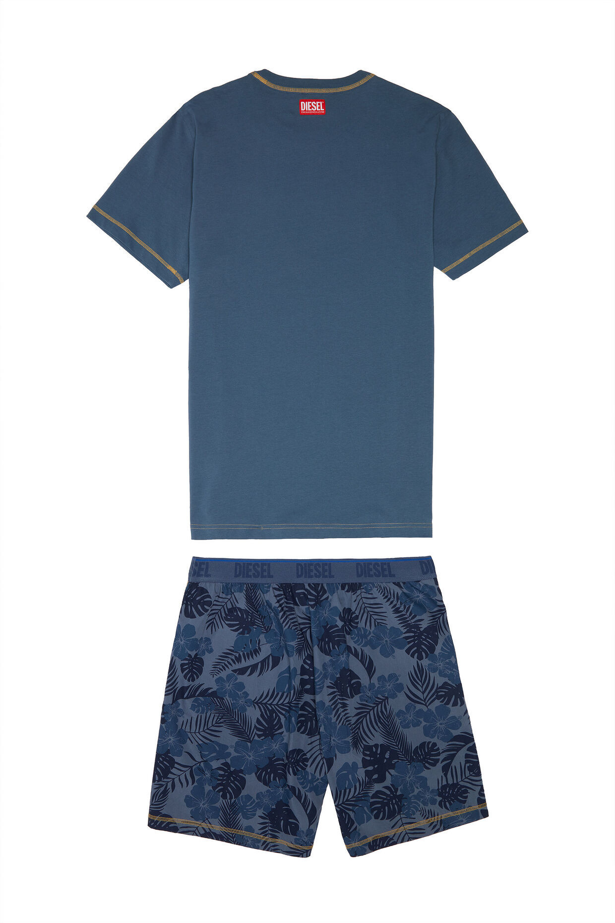 Pánské pyžamo A05143 - 0NCAS 8IX modrá - Diesel XXL modrá-vzor