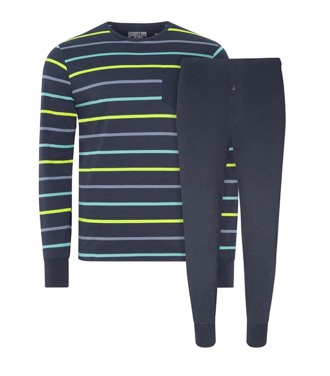 Pánské pyžamo model 17779789 - Jockey Velikost: XL, Barvy: tm.modrá-zelená