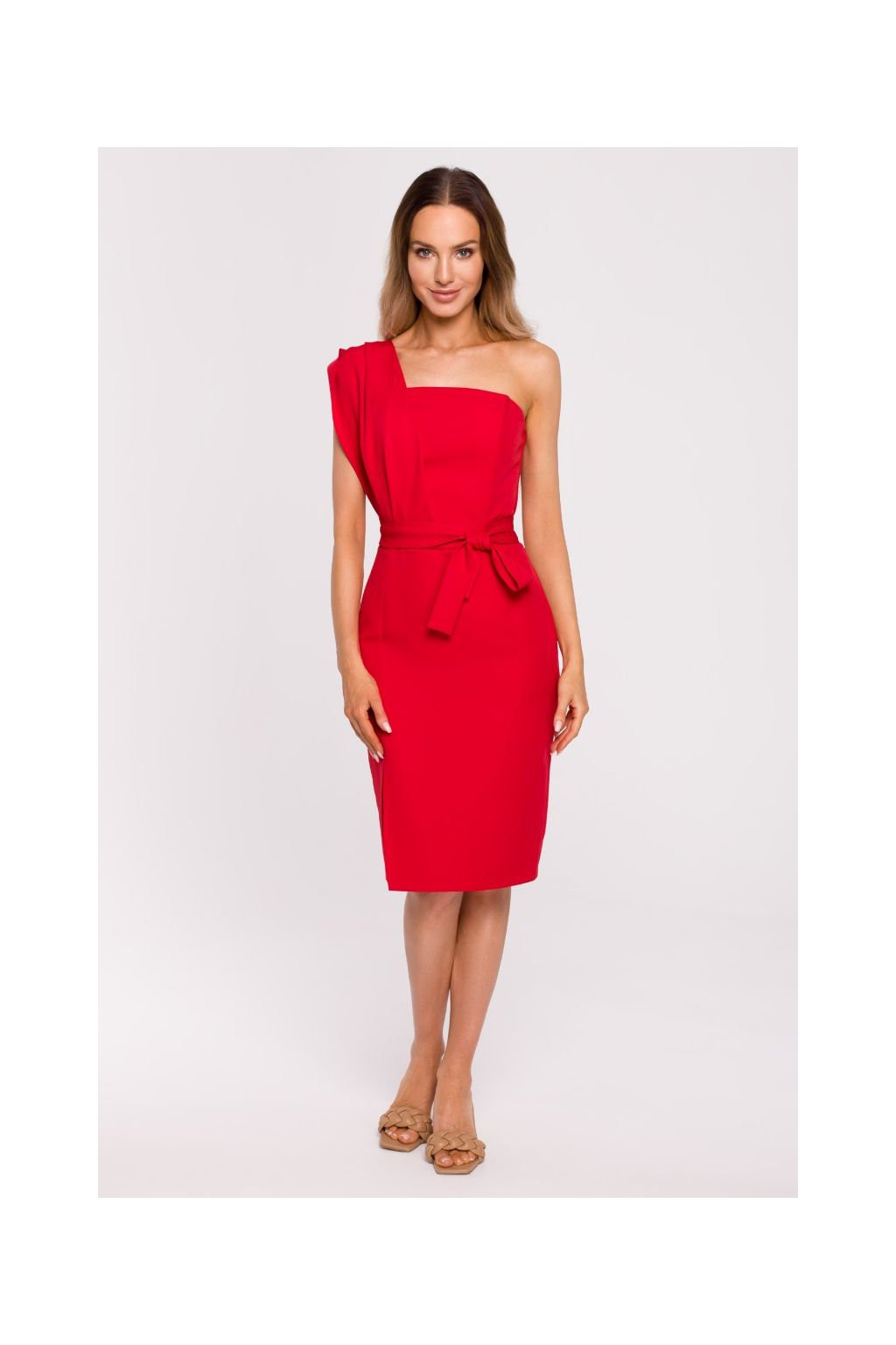 Dámské šaty model 18124465 červené - Moe Velikost: M, Barvy: červená
