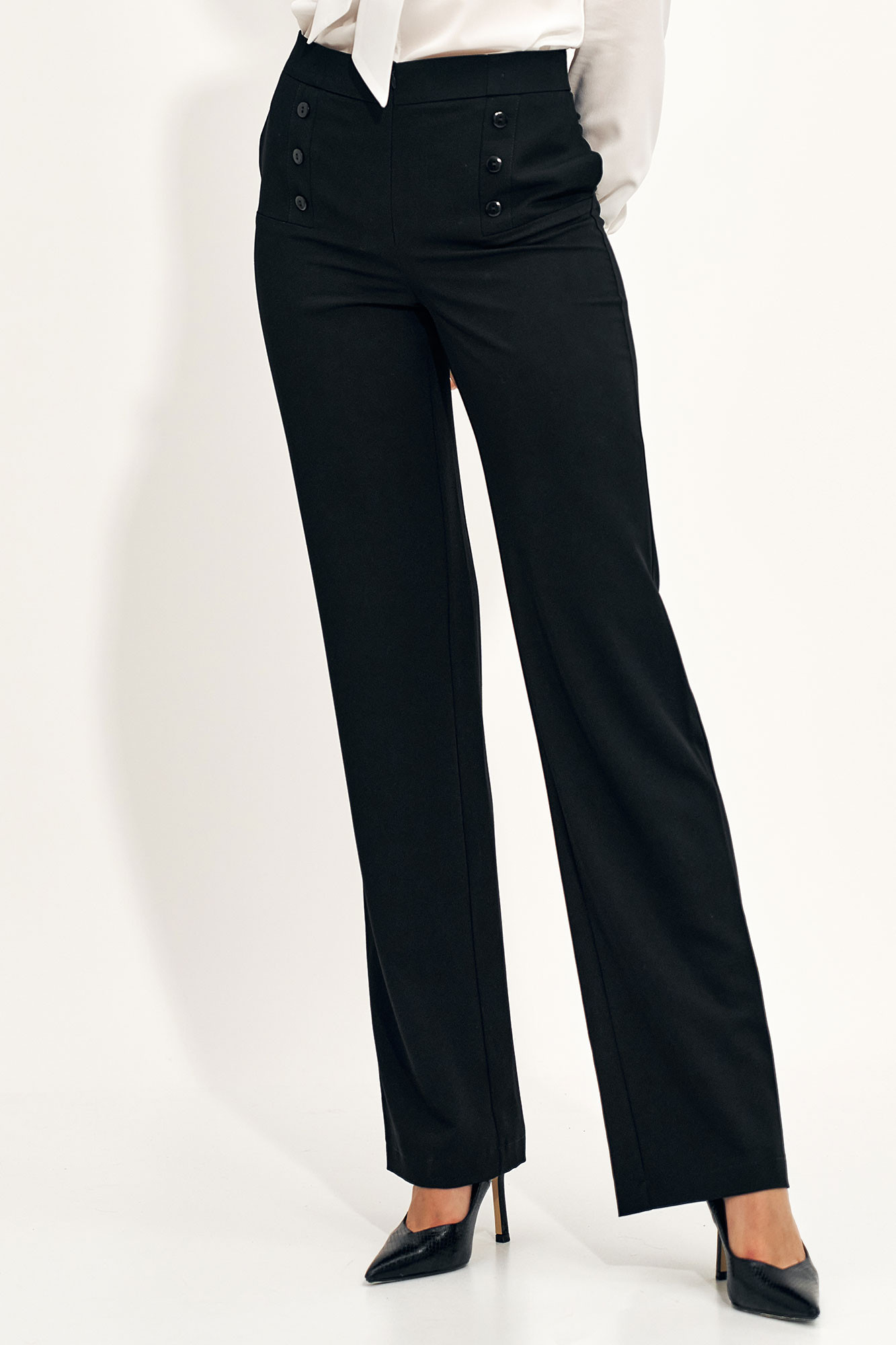 Kalhoty dámské model 18132992 černé - Nife Velikost: 42, Barvy: černá