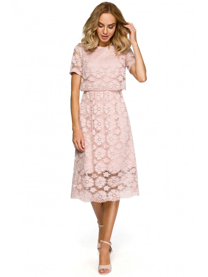 Dámské šaty model 18301289 pudr růžová pudrovorůžová 44/2XL - Moe