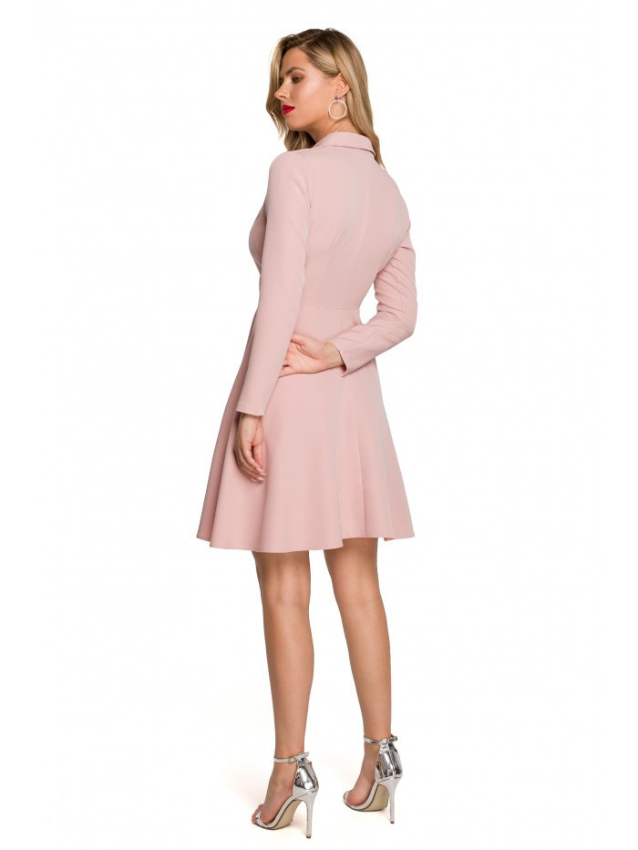 Skeater šaty s límečkem K138 růžové - Makover M