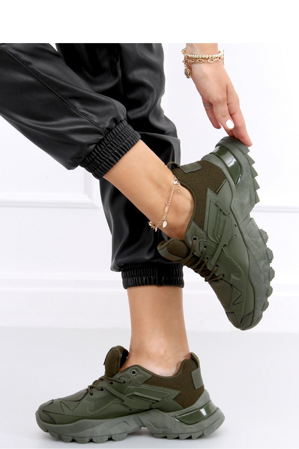 Dámská sportovní obuv / tenisky model 18523073 khaki zelená khakitm.zelená 37 - Inello