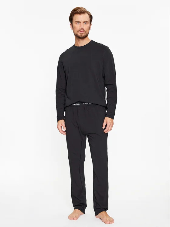 Pánské pyžamo L/S PANT SET 000NM2510E UB1 černé - Calvin Klein XL