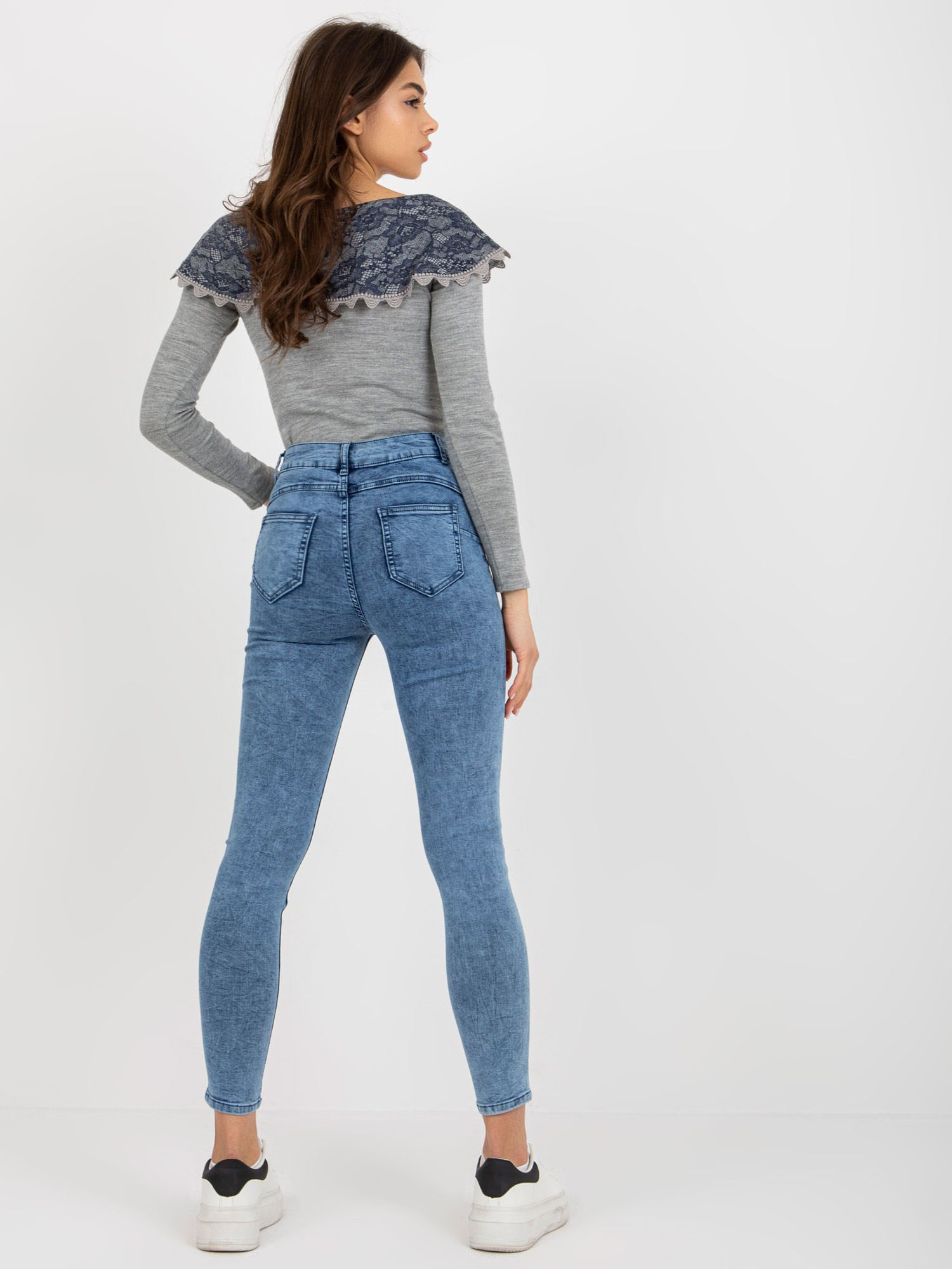 Dámské džínové kalhoty NM SP L12.14X Světle jeans modrá - FPrice jeans-sv.modrá S