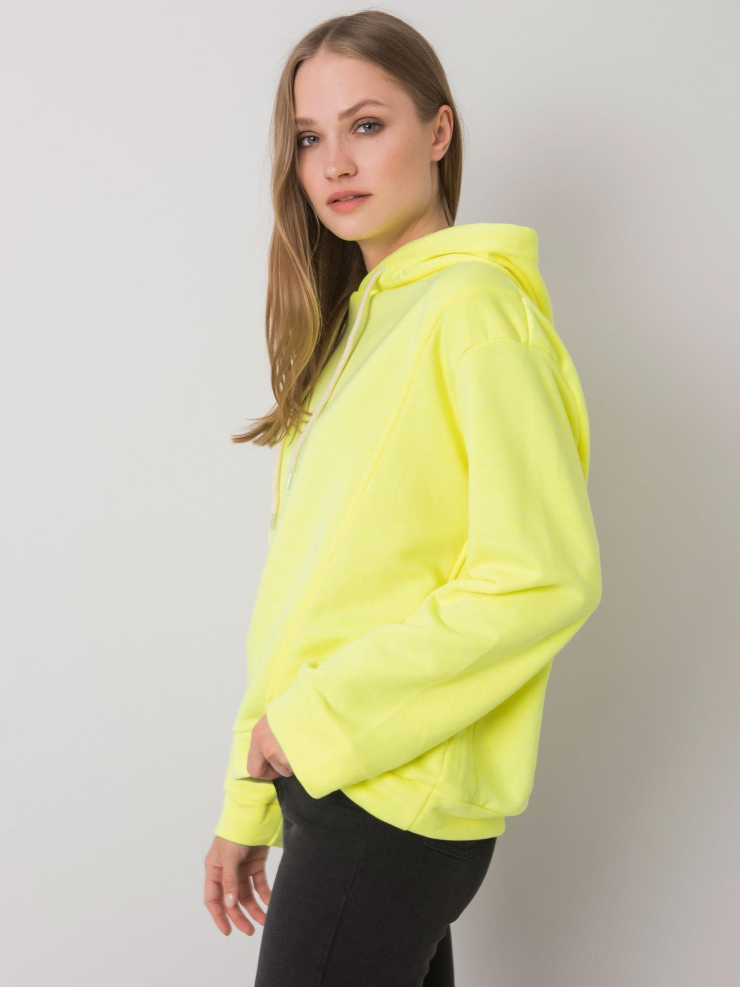 Dámská mikina EM BL ES 21 525.10 Neon žlutá - EXmoda Fashion neon žlutá M