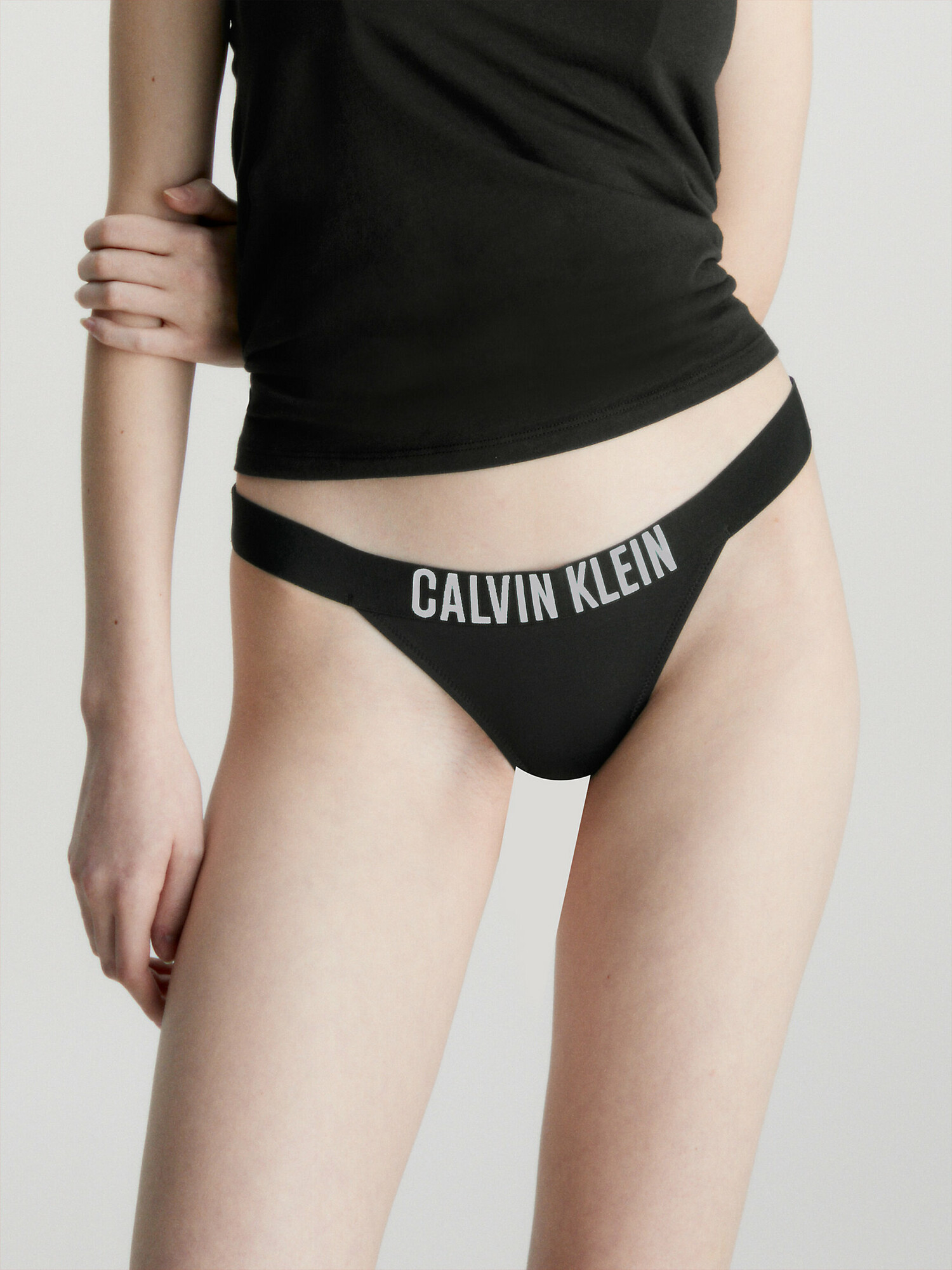 Dámské plavkové kalhotky KW0KW01984 BEH černé - Calvin Klein XS