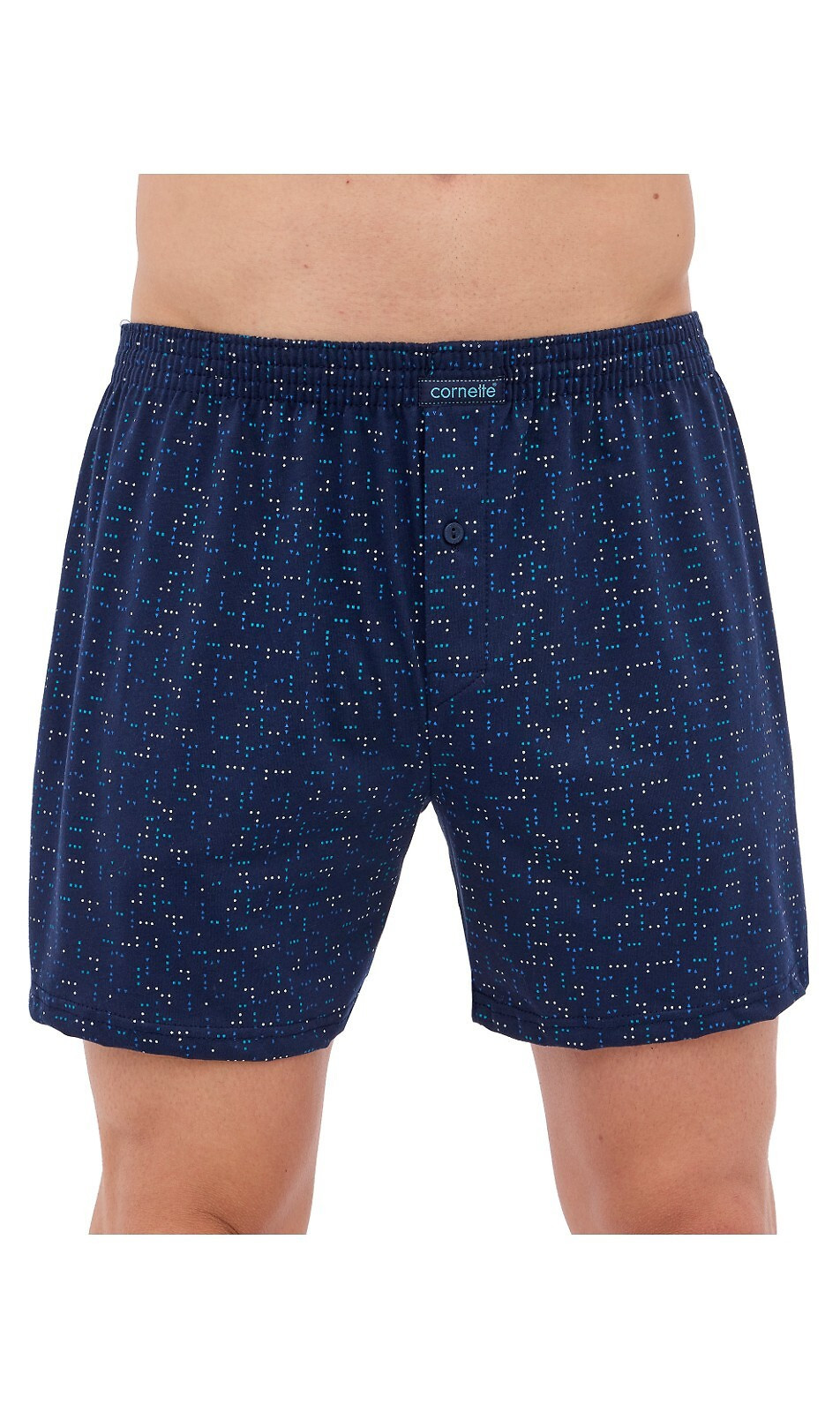 Pánské boxerky Comfort 008/285 Tmavě modrá vzor - Cornette tmavě modrá - vzor 5XL