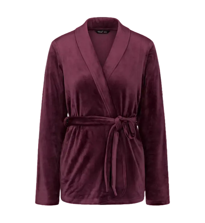 Dámský župan Sensual Velour Robe Top - Triumph burgundy (00EG) 0036