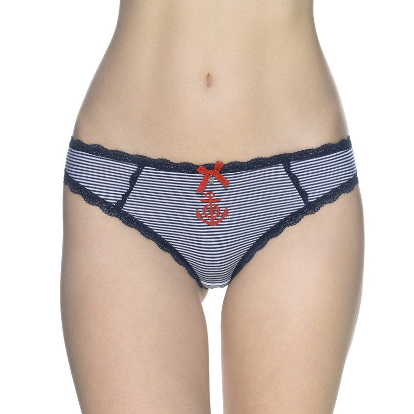 Obrázok Dámske nohavičky MINI BIKINI L-1226MB bílo-tmavě modrá S