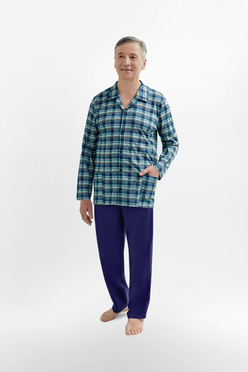 Pánské rozepínané pyžamo 403 ANTONI Barva: zelená, Velikost: M