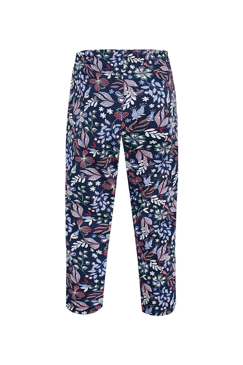 Dámské pyžamové kalhoty s potiskem MARGOT 3/4 tmavě modrá M
