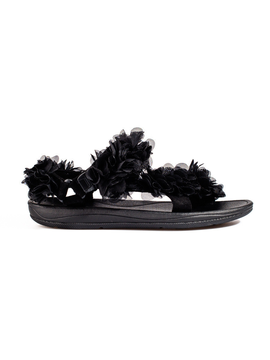 Stylové černé sandály dámské bez podpatku 36