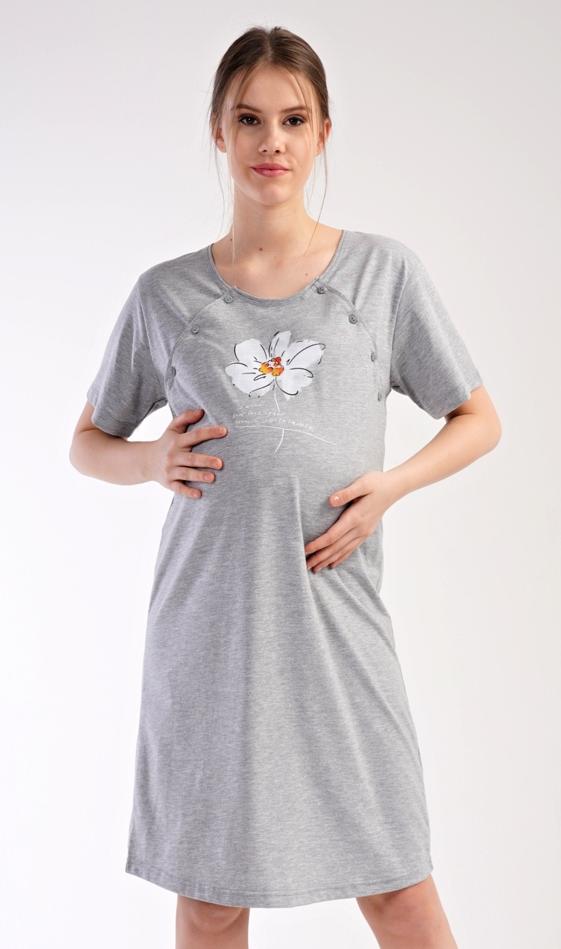 Dámská noční košile mateřská model 18728818 - Vienetta Možnost: šedá M