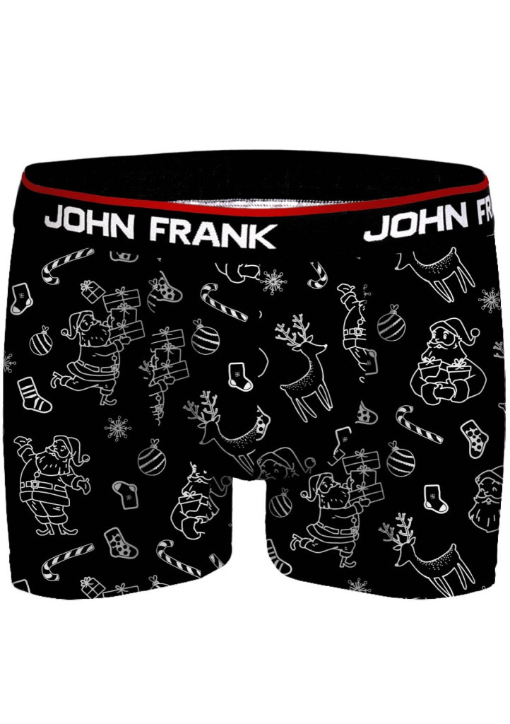 Pánské boxerky John Frank JFBD50-CH-SHINING XMAS M Černá