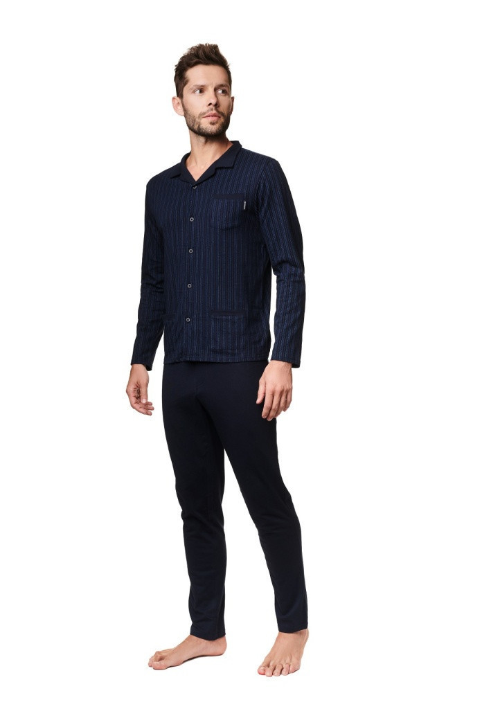 Pánské pyžamo model 16277821 - Henderson Velikost: XL, Barva: Tm. modrá