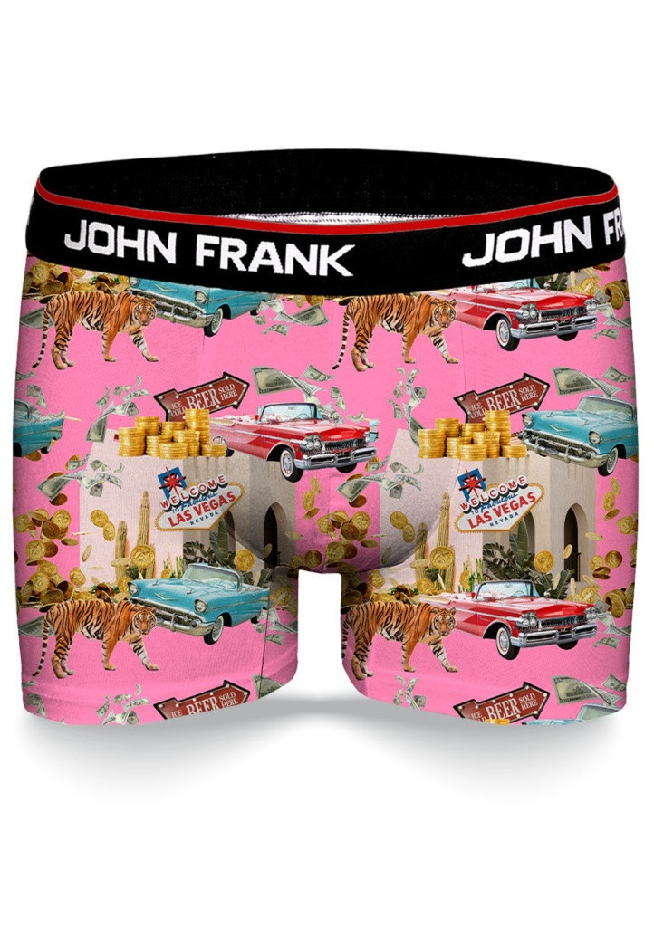 Pánské boxerky John Frank JFBD333 Velikost: L, Barva: Růžová
