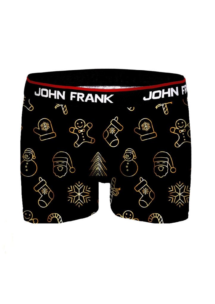 Pánské boxerky John Frank JFBD39-CH-GOLD PIECES L Černá