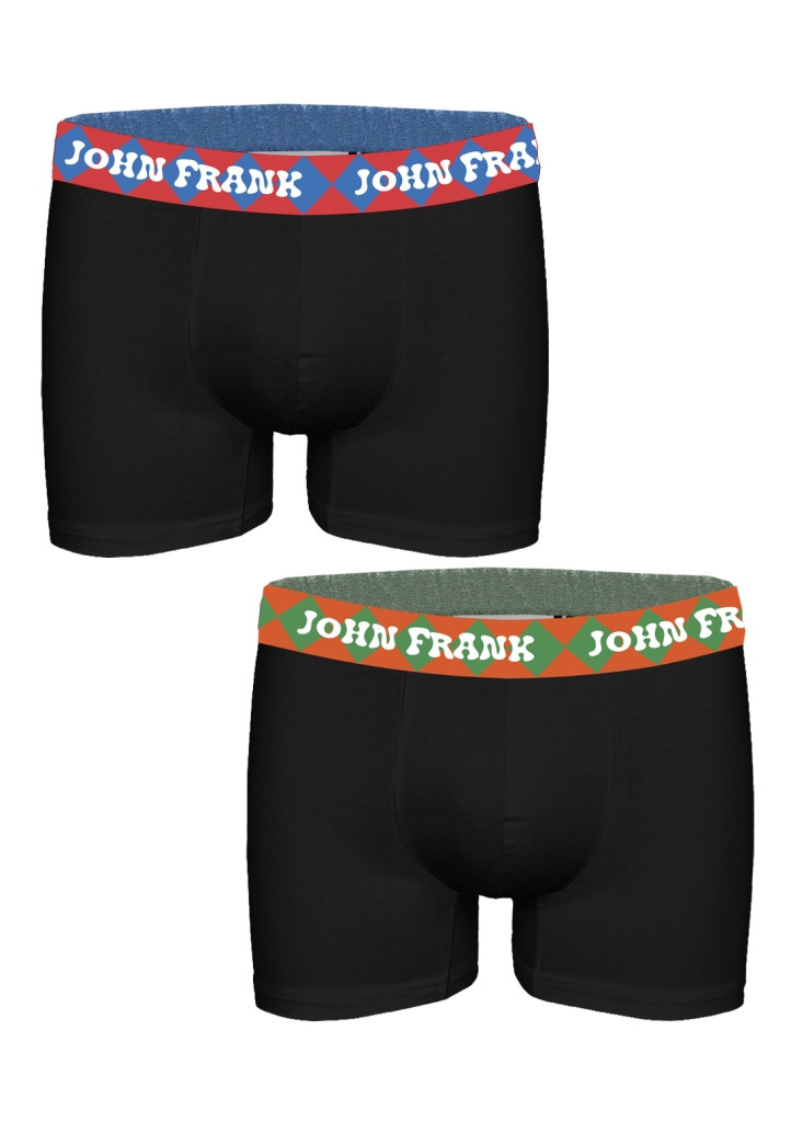 Pánské boxerky John Frank JF2BMODHYPE04 2PACK XXL Černá