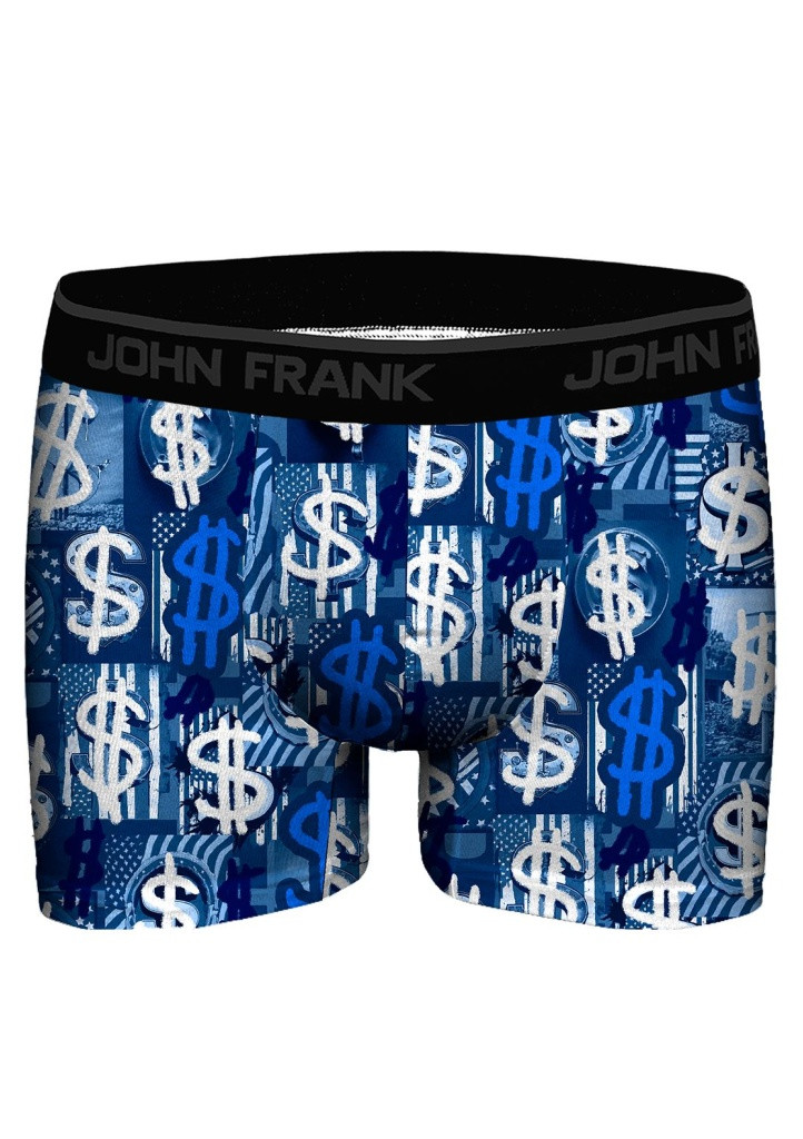 Pánské boxerky JOHN FRANK JFBDMOD119 Dollar glory Modrá L