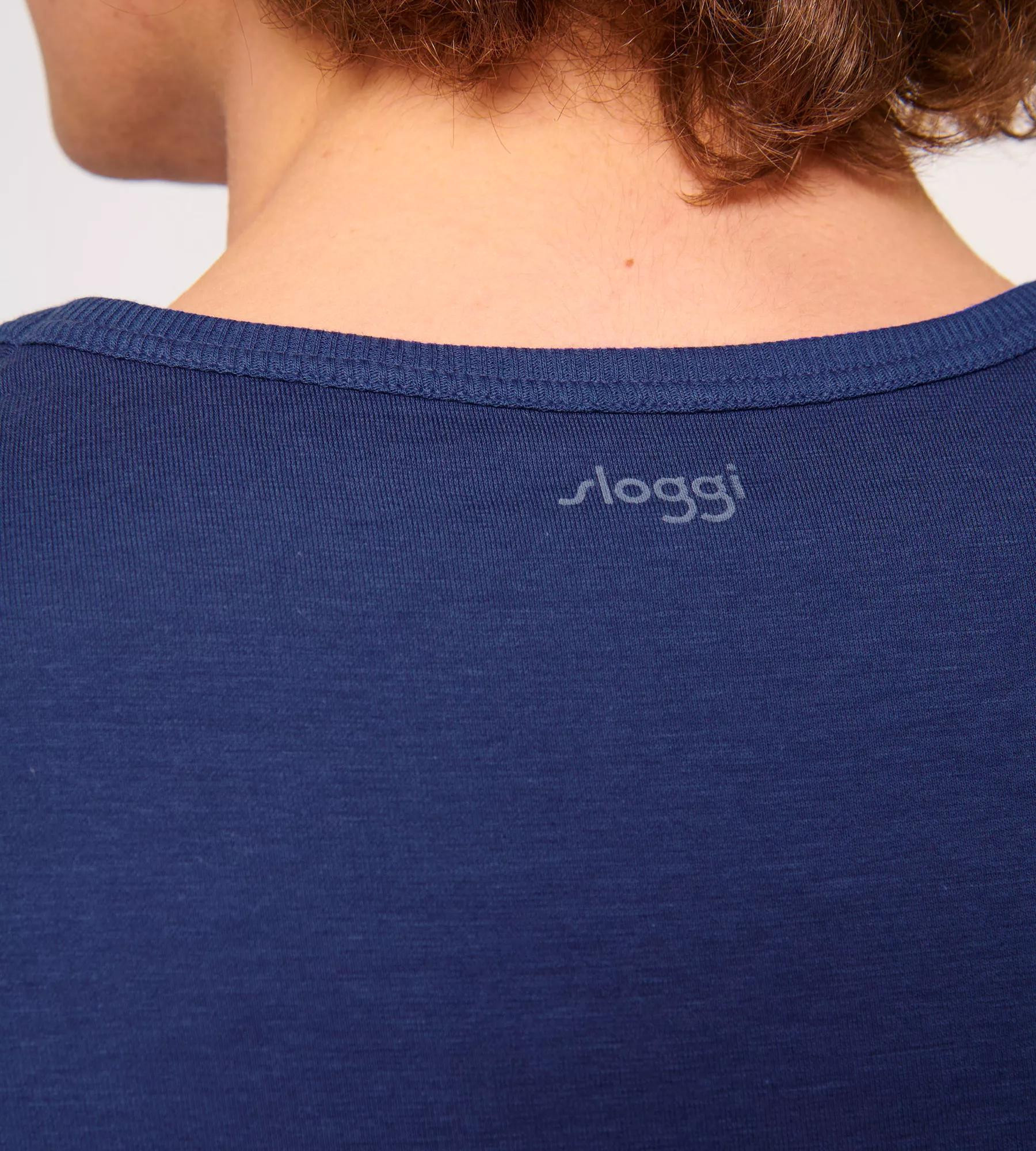 Pánské tričko GO Shirt O-Neck Regular Fit - VINTAGE DENIM - modrá 00QF - SLOGGI BLUE M