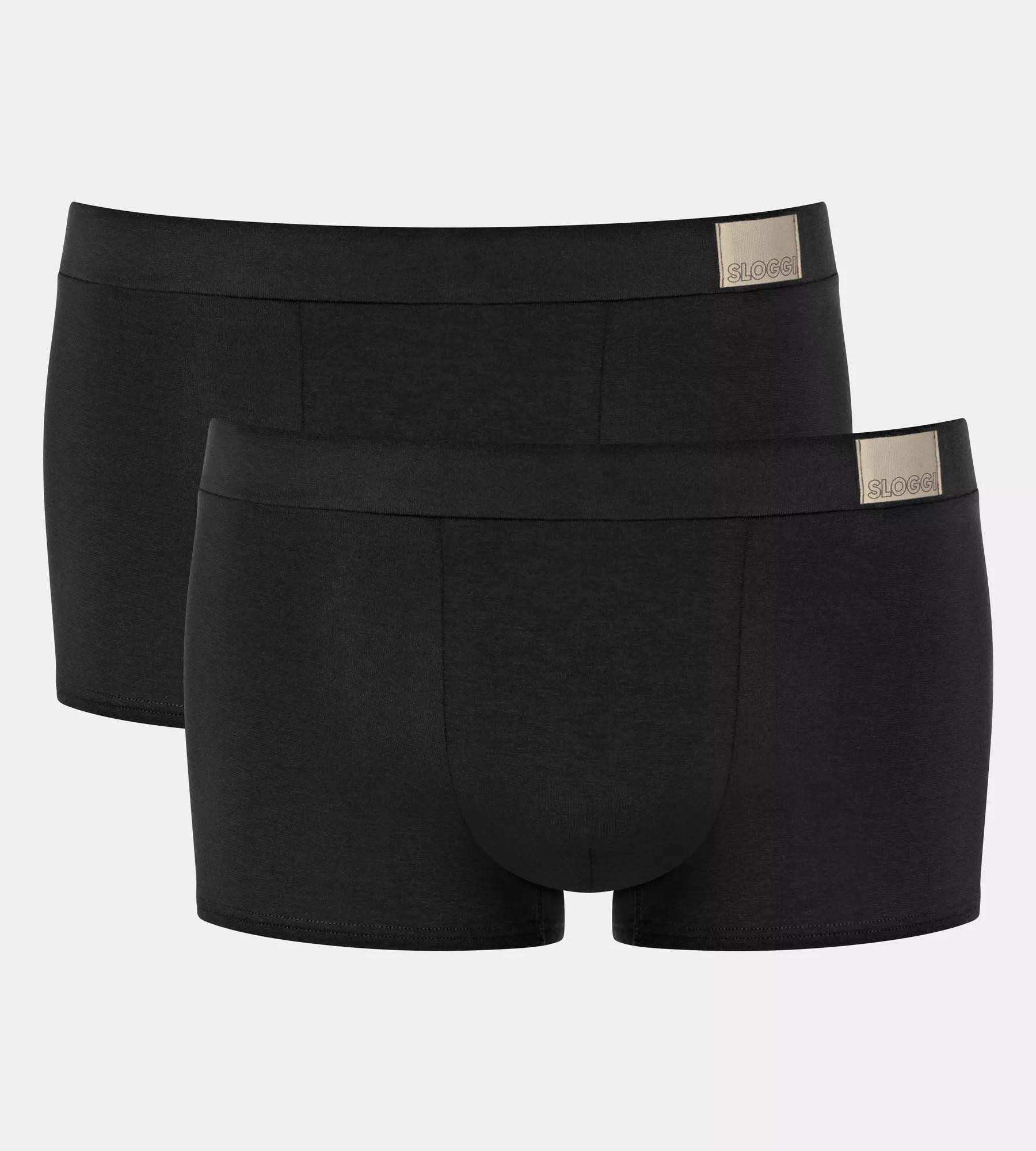 Pánské boxerky GO Natural Hipster C2P - BLACK - černé 0004 - SLOGGI BLACK L