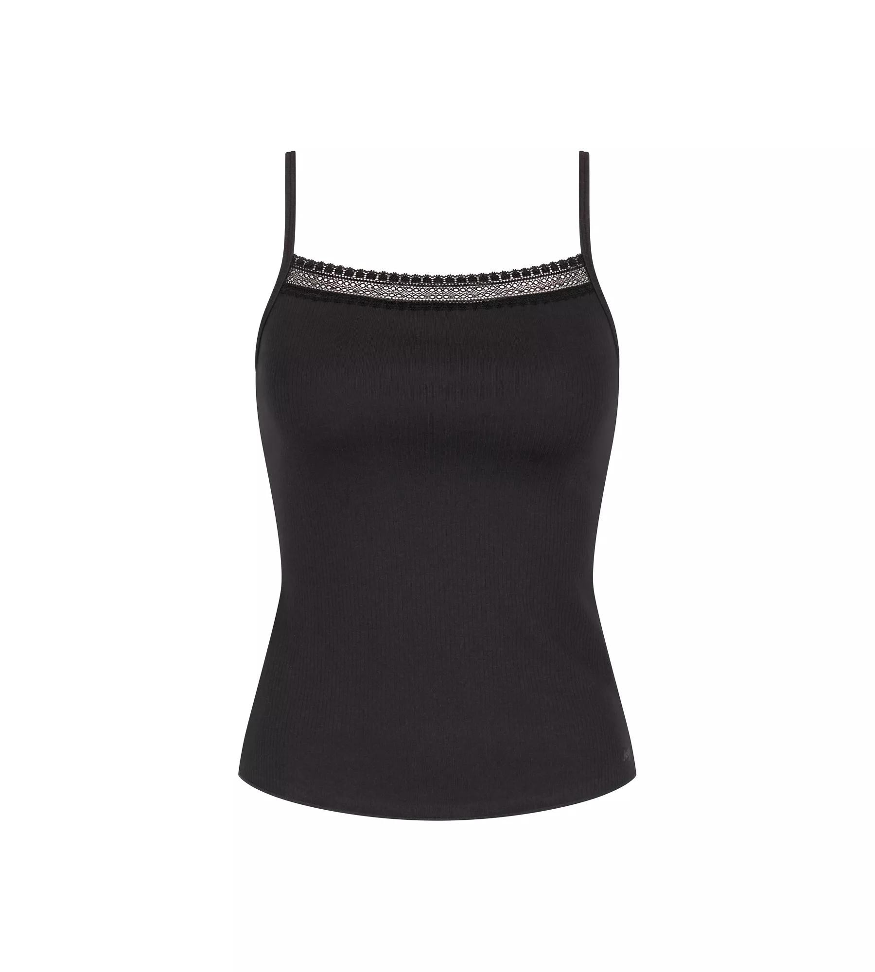 Dámské tílko GO Ribbed Spaghetti Top - BLACK - černé 0004 - SLOGGI BLACK S