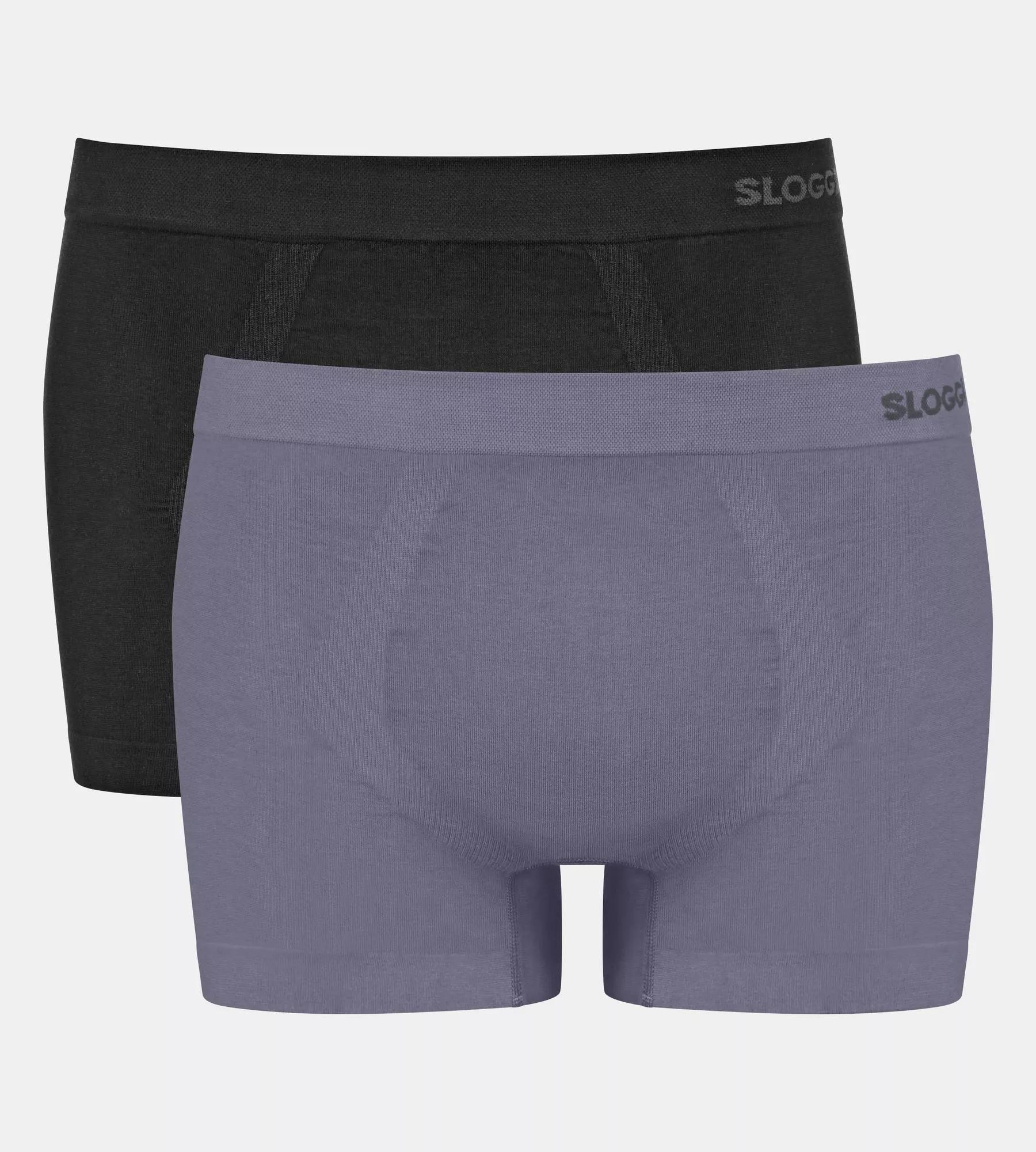 Pánské boxerky GO Smooth Short C2P - BLACK - černošedé M014 - SLOGGI BLACK L