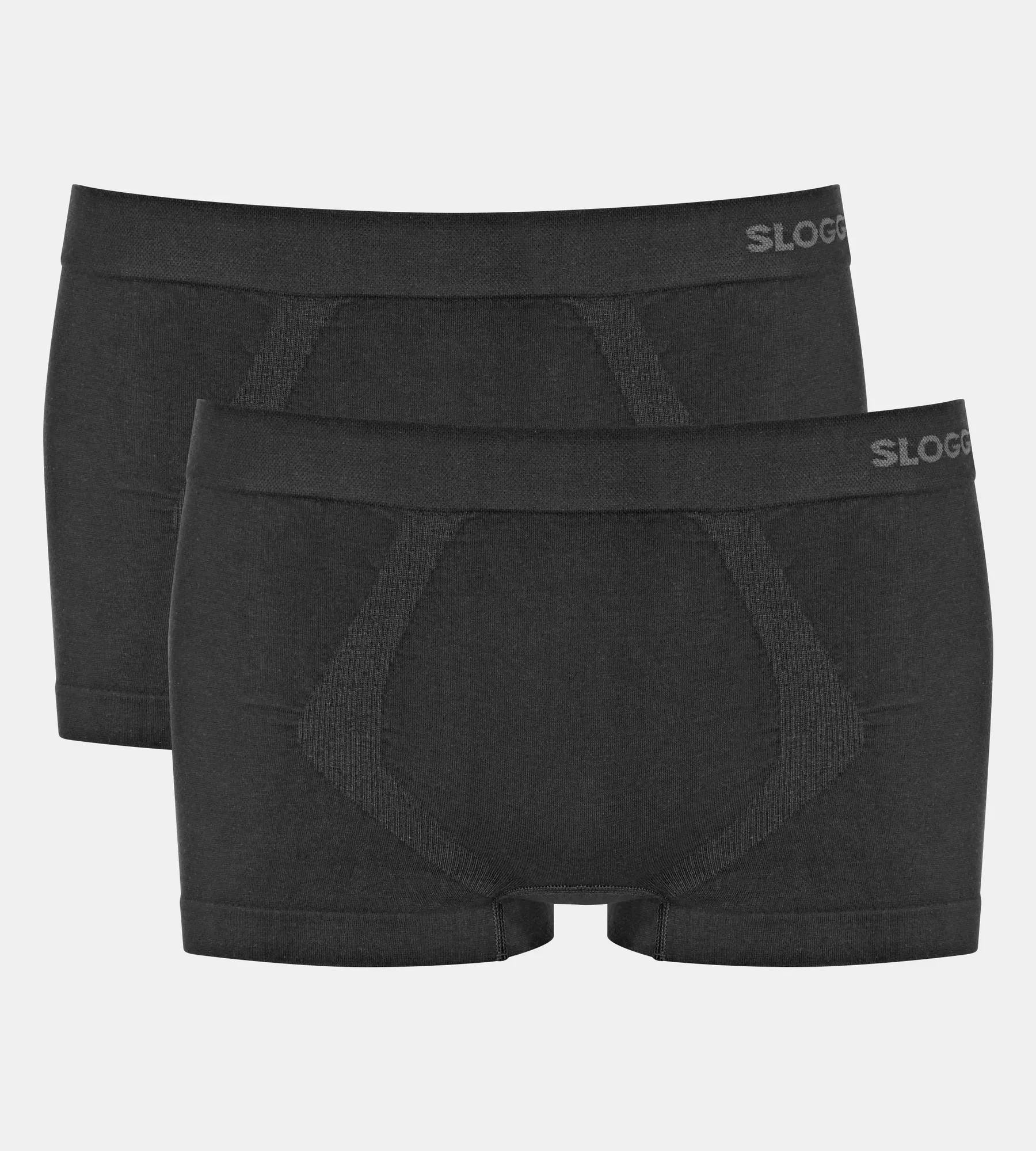 Pánské boxerky GO Smooth Hipster 2P - BLACK - černé 0004 - SLOGGI BLACK L