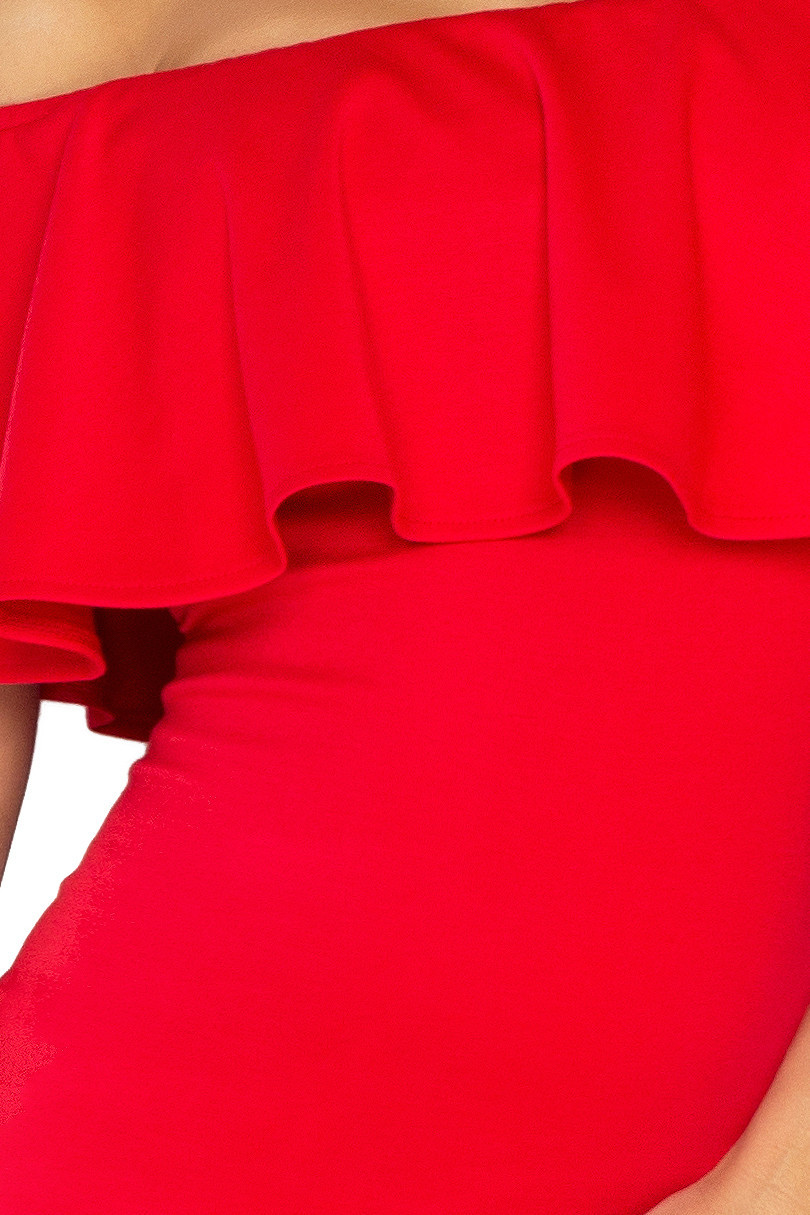 Červené šaty s volánkem model 4977157 XXL - numoco