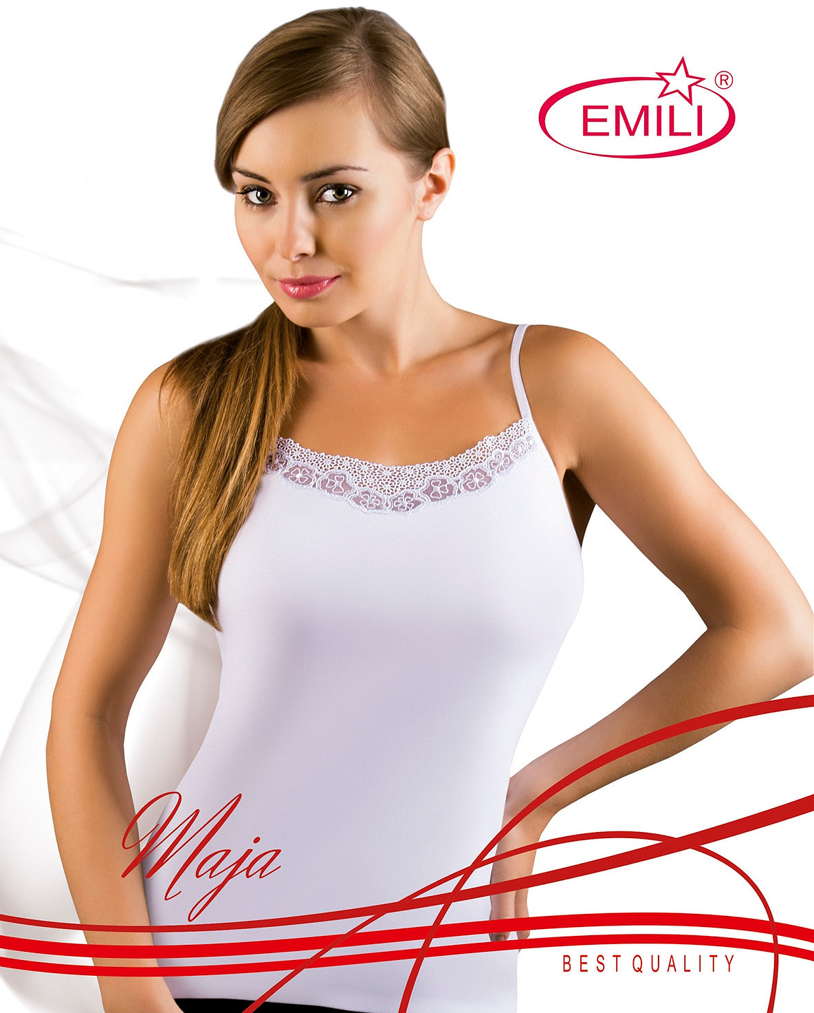 Bílá dámská košilka Emili Maja S-XL Barva: bílá, Velikost: L