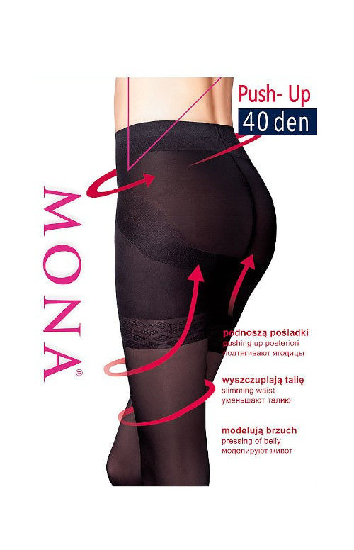 Dámské punčochové kalhoty Mona Push-Up 40 den černá 3-M
