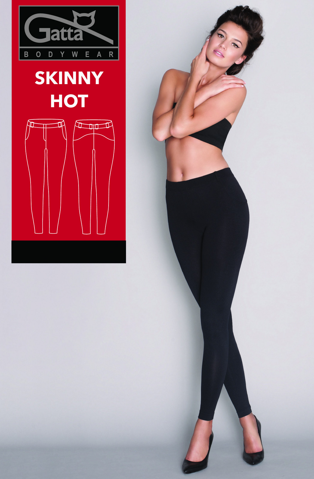 Obrázok Dámske nohavice Gatta Skinny Hot Čierne 4502S černá XS