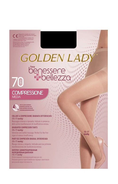 Dámské punčochové kalhoty Golden Lady Benessere & Bellezza 70 den nero/černá 2-S