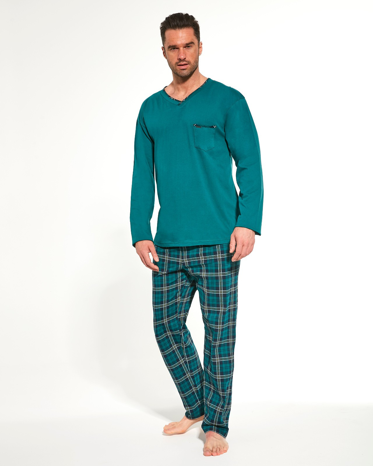 Pánské pyžamo model 18439678 George dł/r M2XL zelená L - Cornette