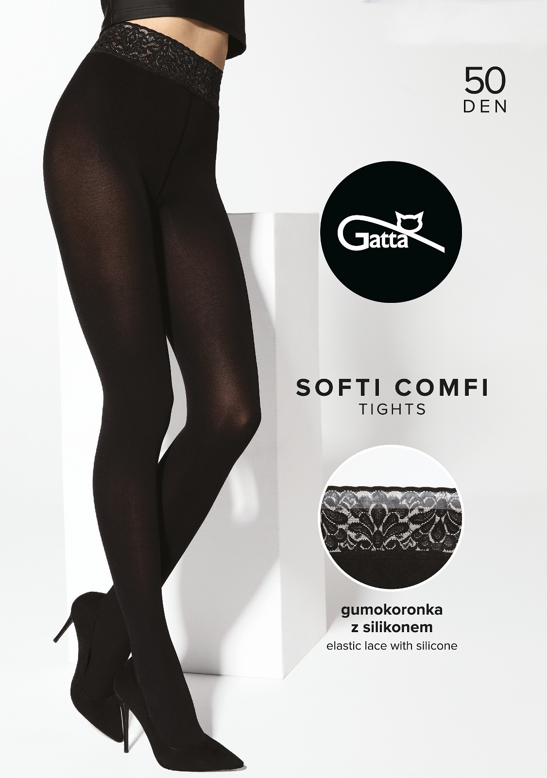 Dámské punčochové kalhoty Gatta Softi-Comfi 50 den 2-4 nero 3-M